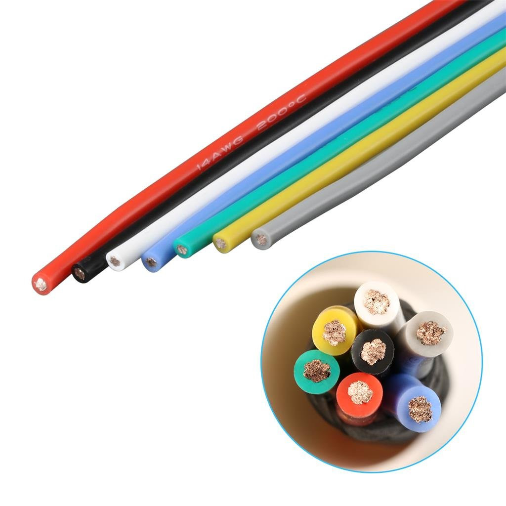 14 Gauge Silicone Wire Kit 7 Color Each 3 Ft Flexible 14 AWG Stranded Tinned Cop