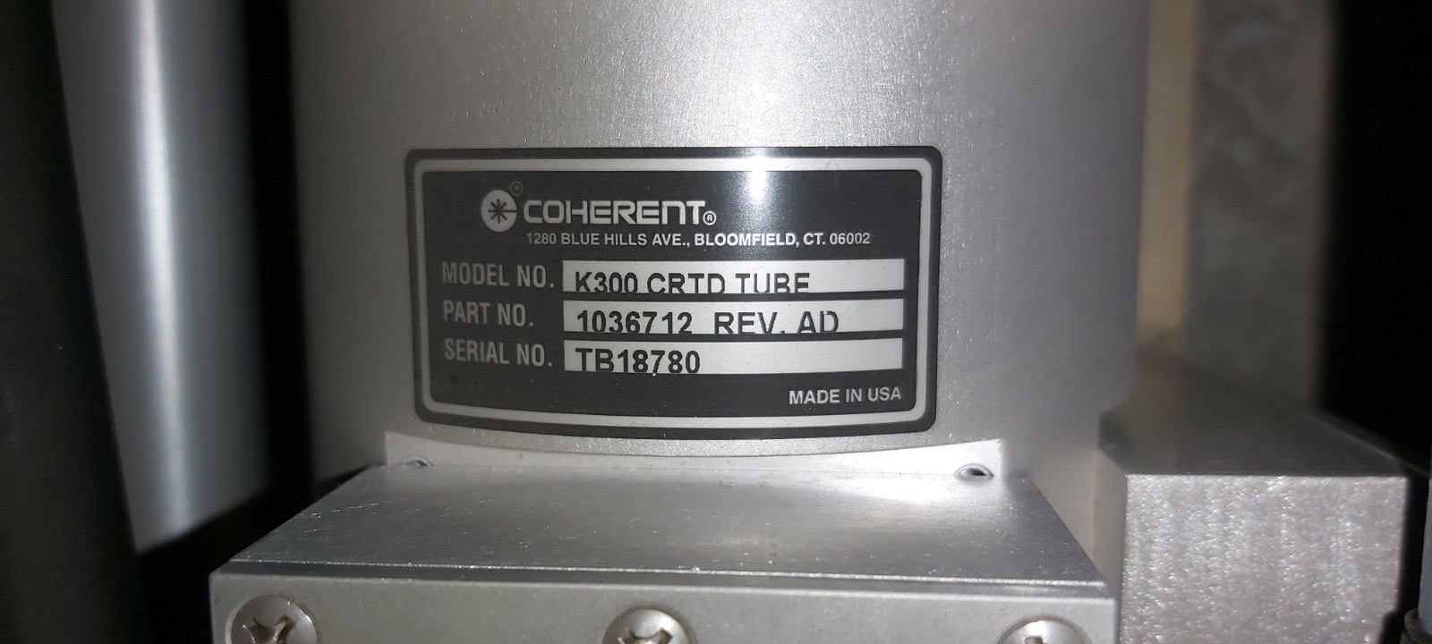 COHERENT K300 CRTD TUBE + D64/84 DC OEM k300 quad assy AMP USED LASER 300w