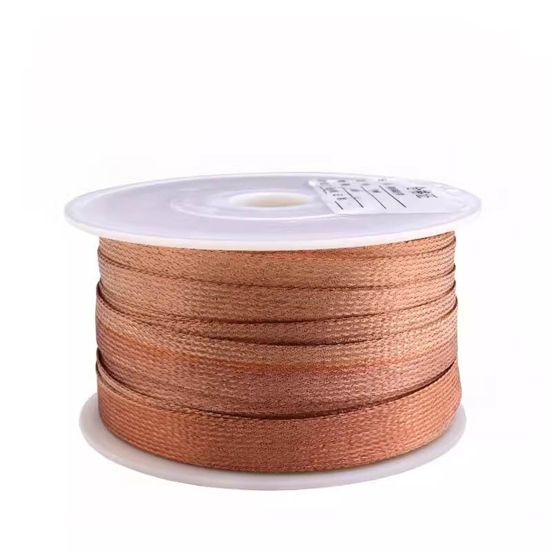2-28mm Braided Ground Strap Copper Flat Braid Shielding Sleeve SingleWire 0.12mm