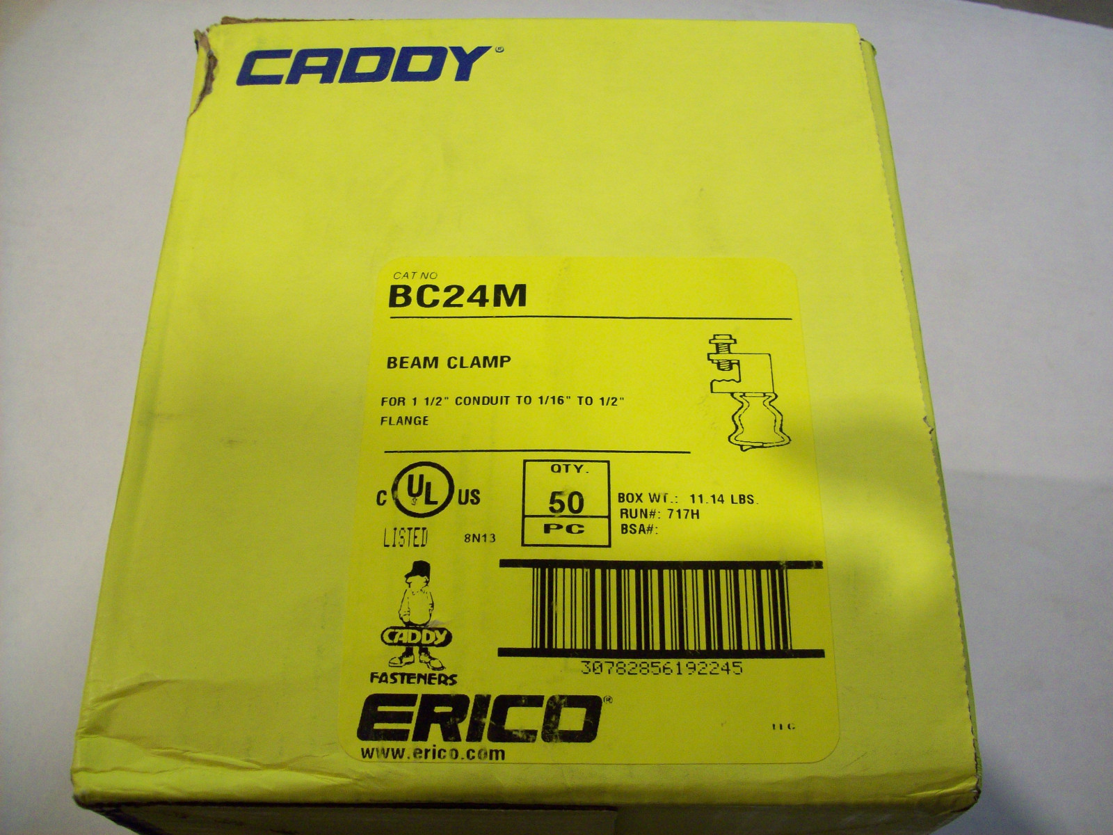 Box of 50: ERICO CADDY BC24M COMBINATION 1-1/2″ CONDUIT HANGER WITH BEAM CLAMP