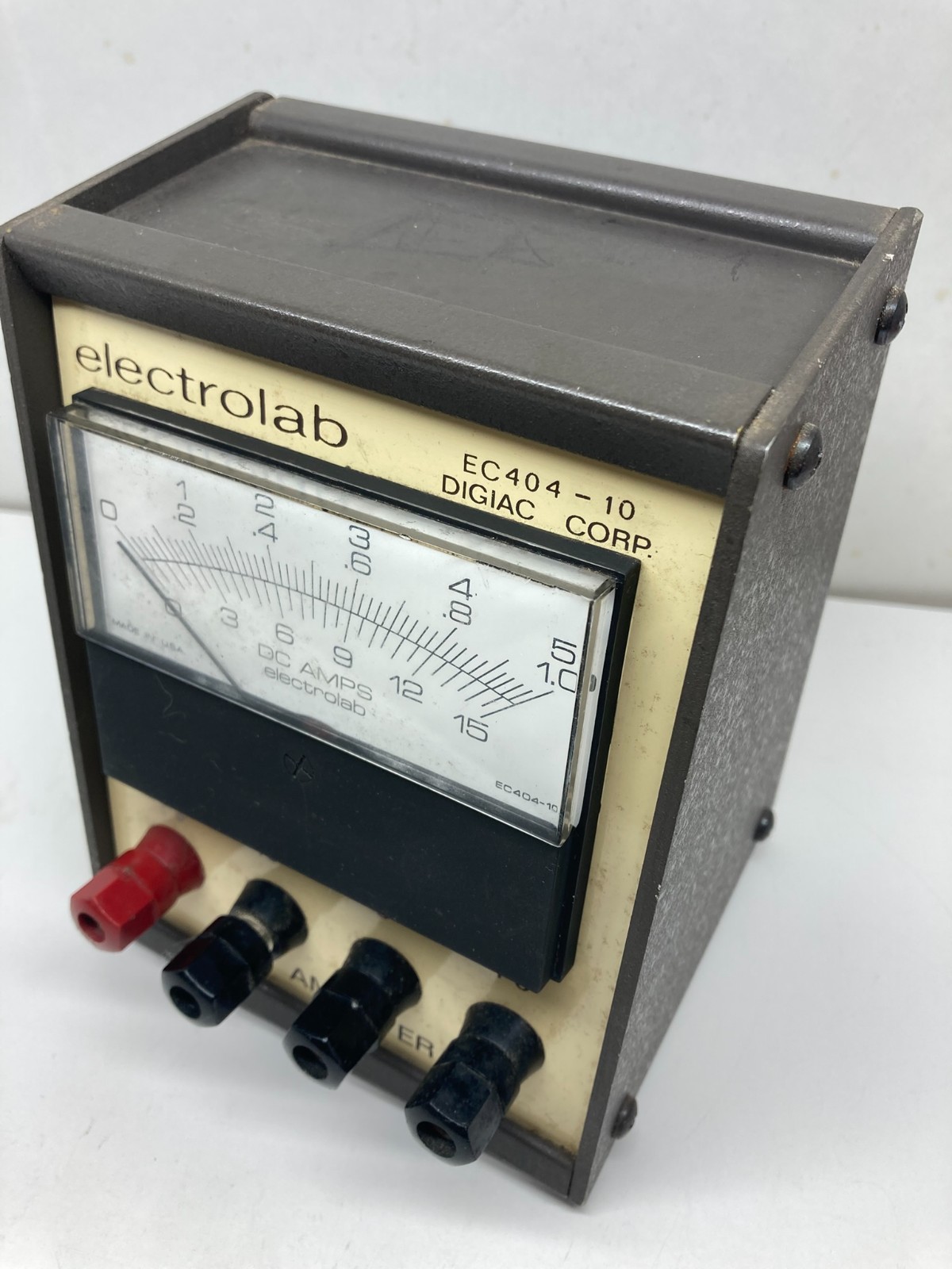 Electrolab Amp Meter EC 404-10, 0-1, 0-5, 0-15 DC Amps