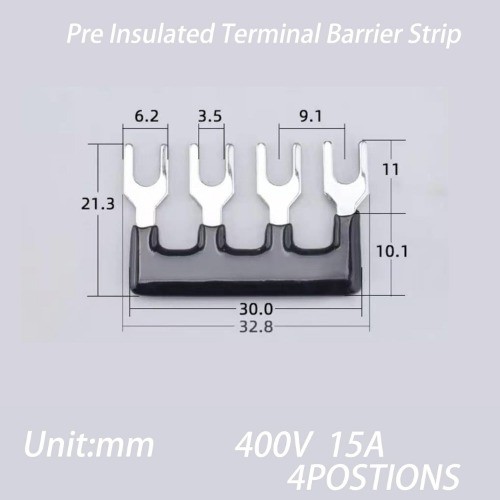 2Pcs Screw Terminal Strip Blocks 4 Positions Dual Row 600V 15A Cover