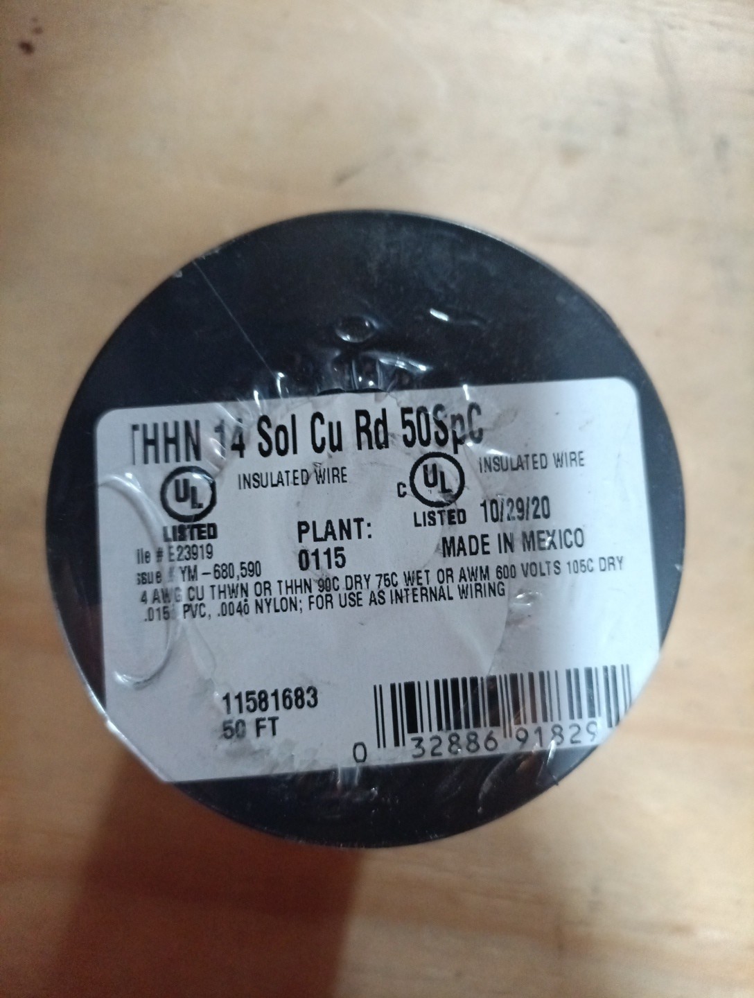 SOUTHWIRE COMPANY LL 11581641 14 Gauge Solid Red Thhn Wire, 50′