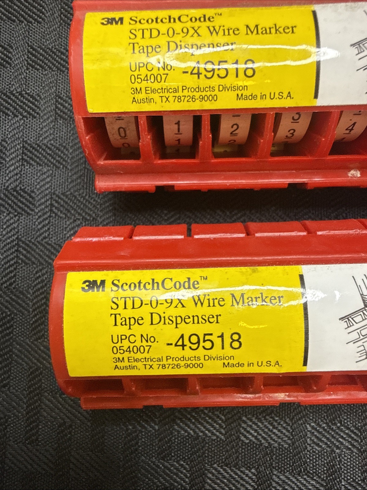 Lot Of 6 Total 3M™ ScotchCode™ Wire Marker Tape Dispenser with Tape STD 49518