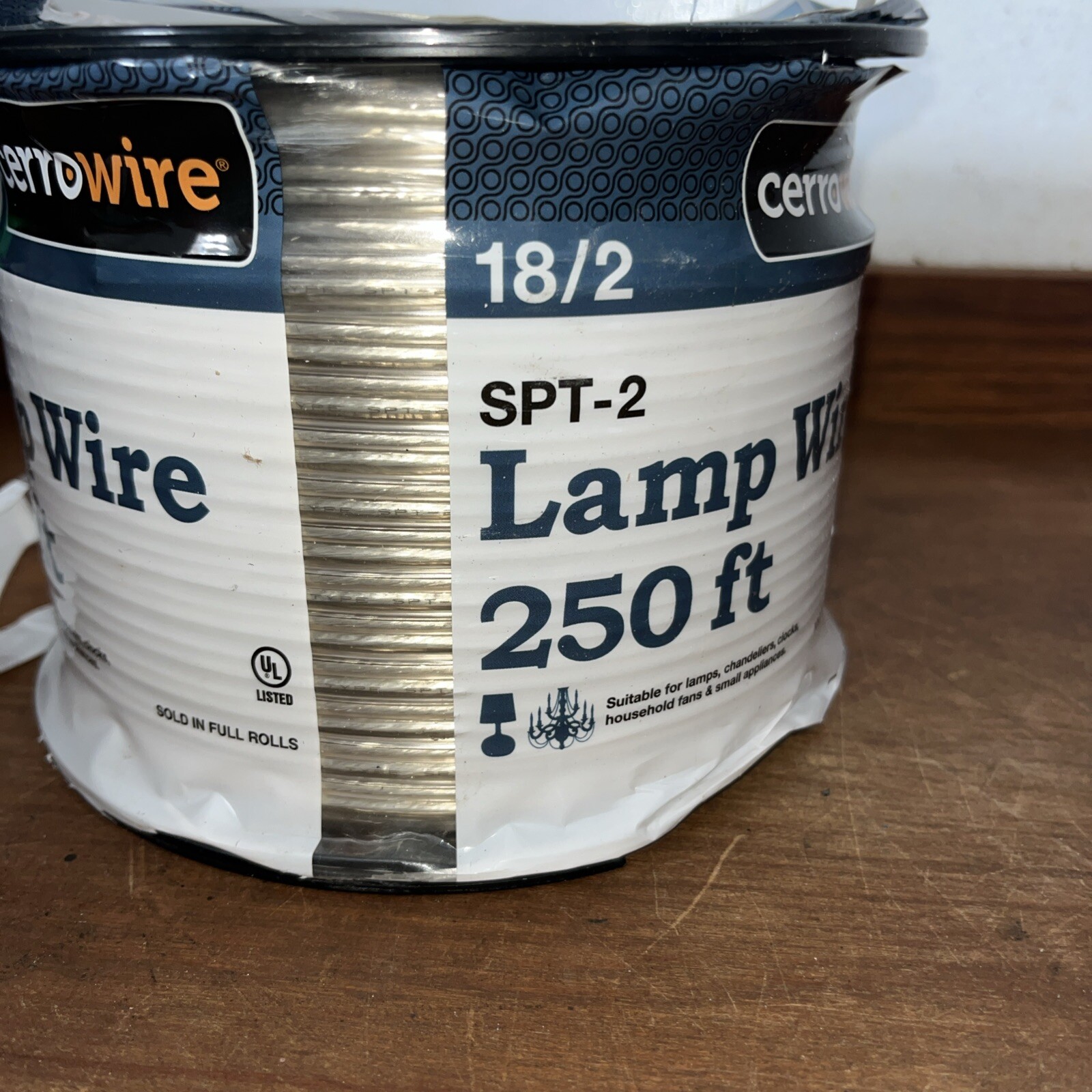 NEW Cerrowire SPT-2 Lamp Wire 250 ft. 18-2 CLEAR/SILVER