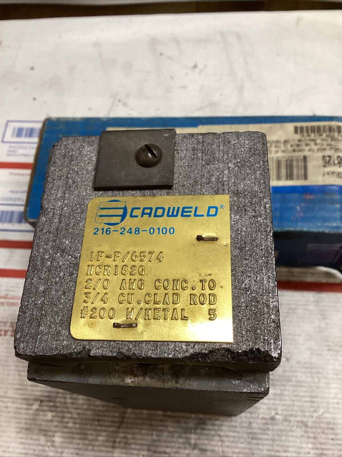 ERICO CADWELD IP-P/6574 MOLD 2/0 CONC RUN & TAP 3/4 ROD #200 CART ED4U 4066