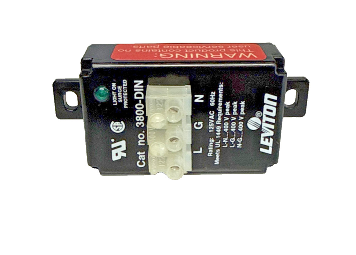 Leviton 3800-DIN Surge Protector 125VAC 60Hz DIN Rail