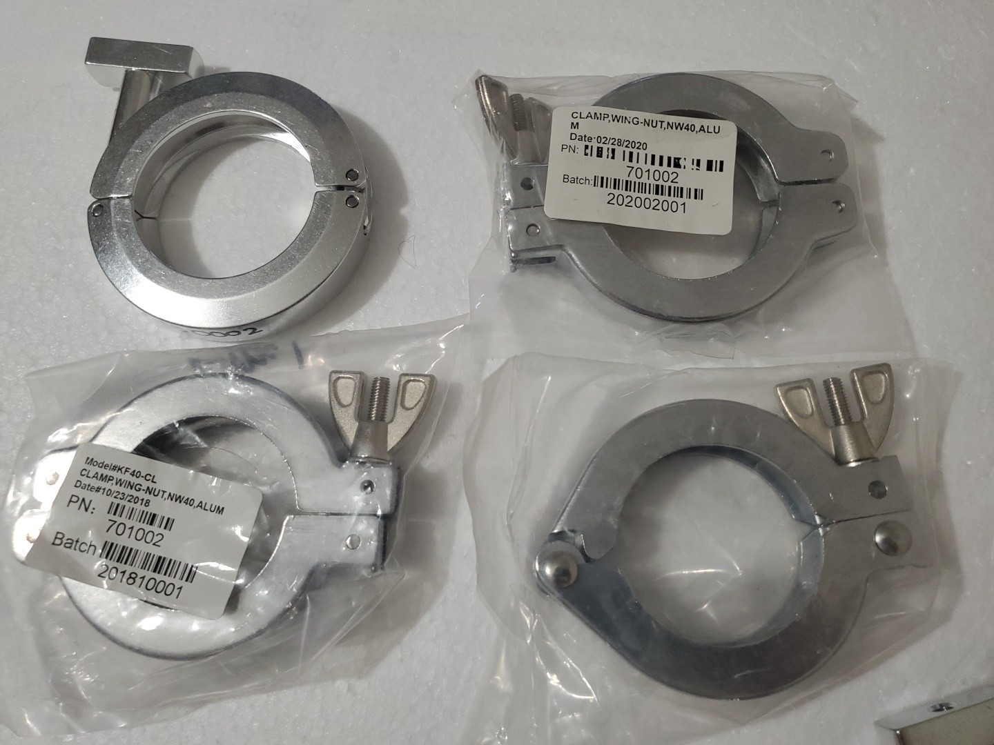 29pcs NW40 / KF40 WING-NUT CLAMP Aluminum – Vacuum Part Lot NEW