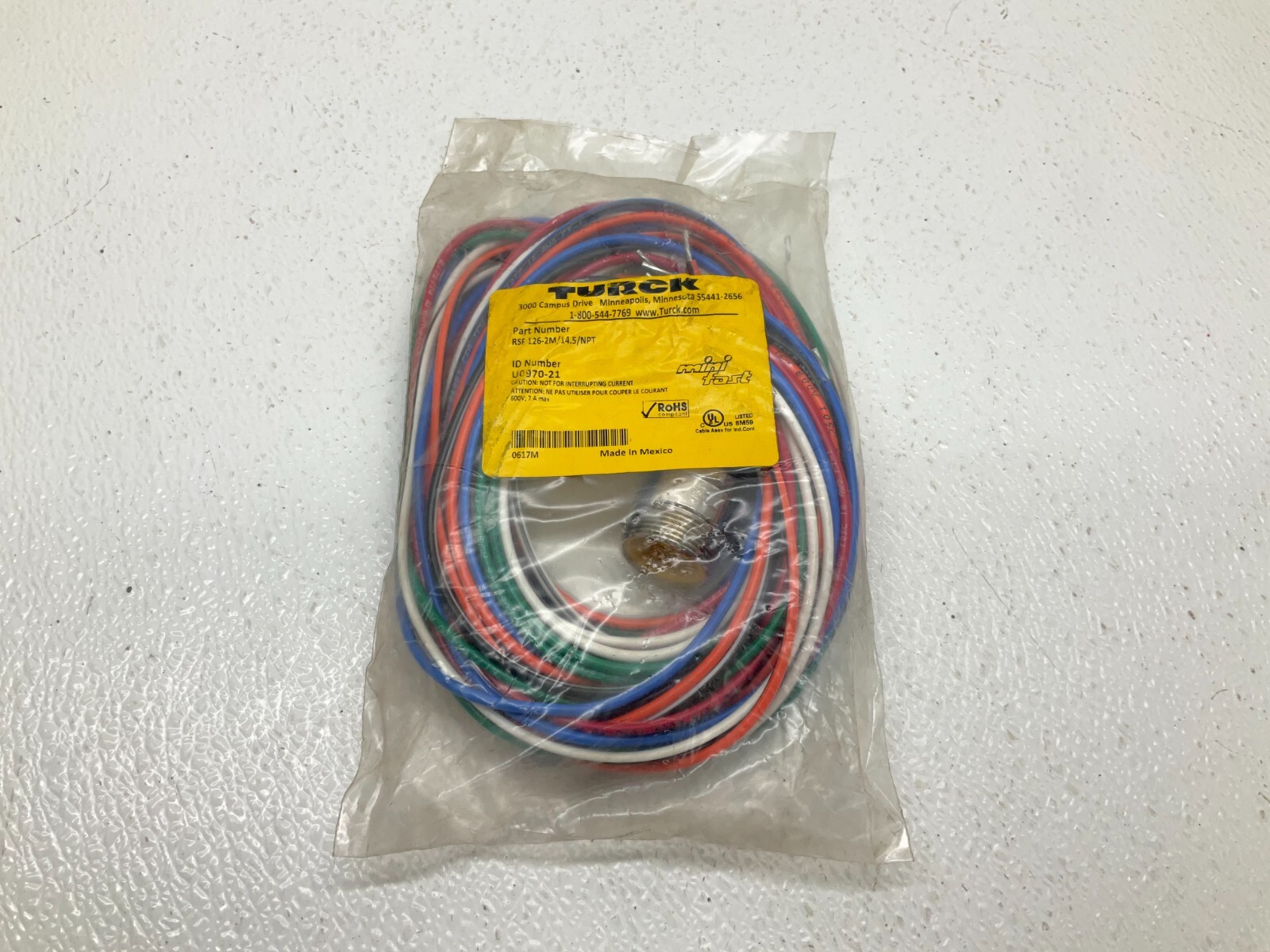 Turck RSF 126-2M/14.5/NPT Mini Fast Cordset Connector U0970-21 New (TSC)