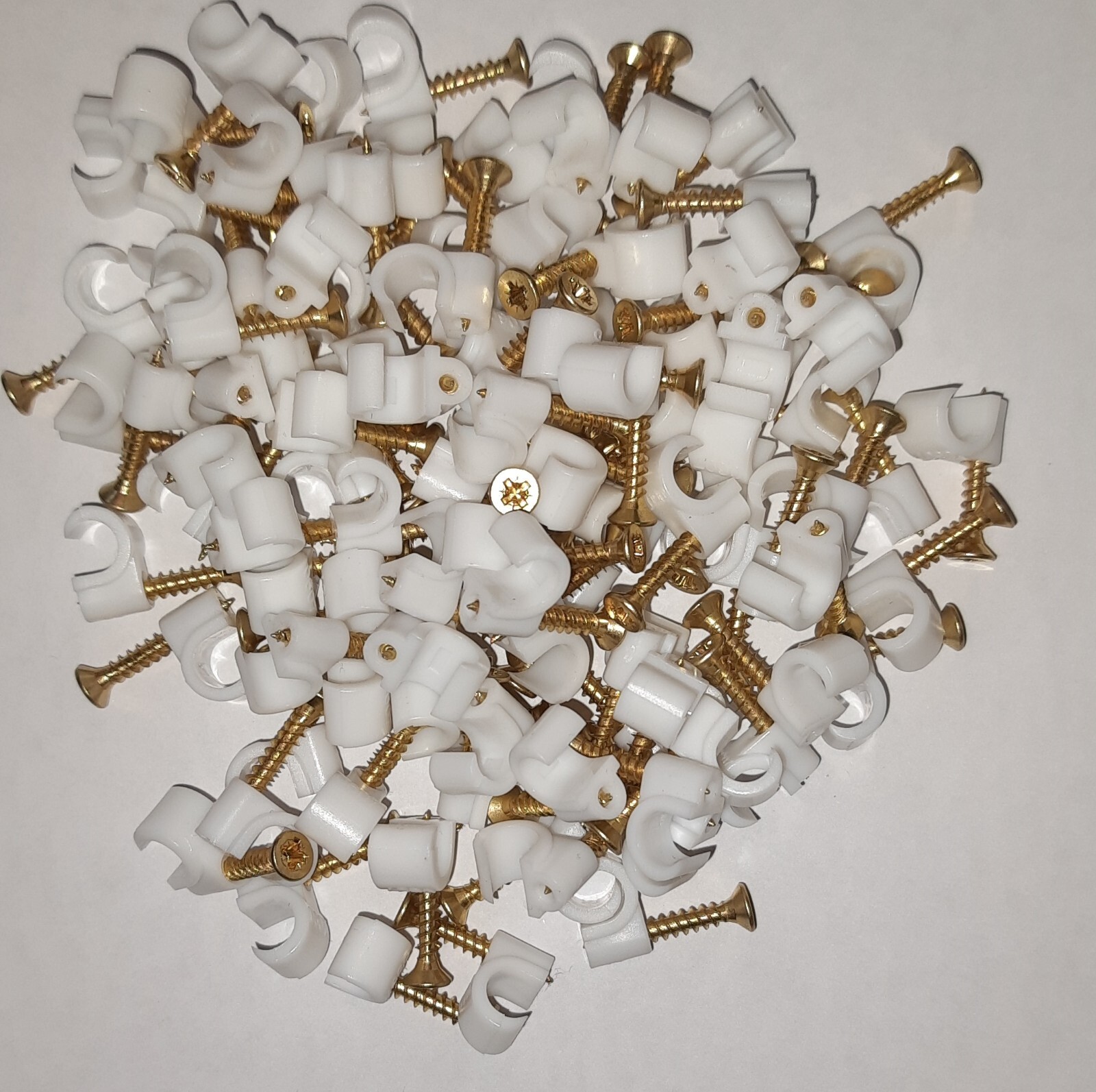 Cable Clips with Screws Round 6mm 7mm 8mm 9mm 10mm 11mm 12mm Coaxial White Black