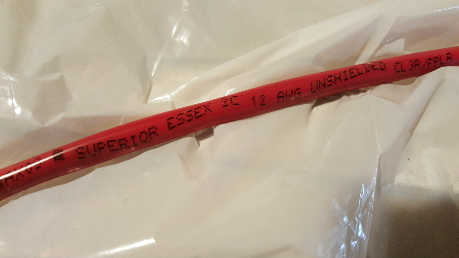 Superior Essex 2F-41x-91 12/2C Solid Riser Fire Alarm/Security Cable Red /50ft