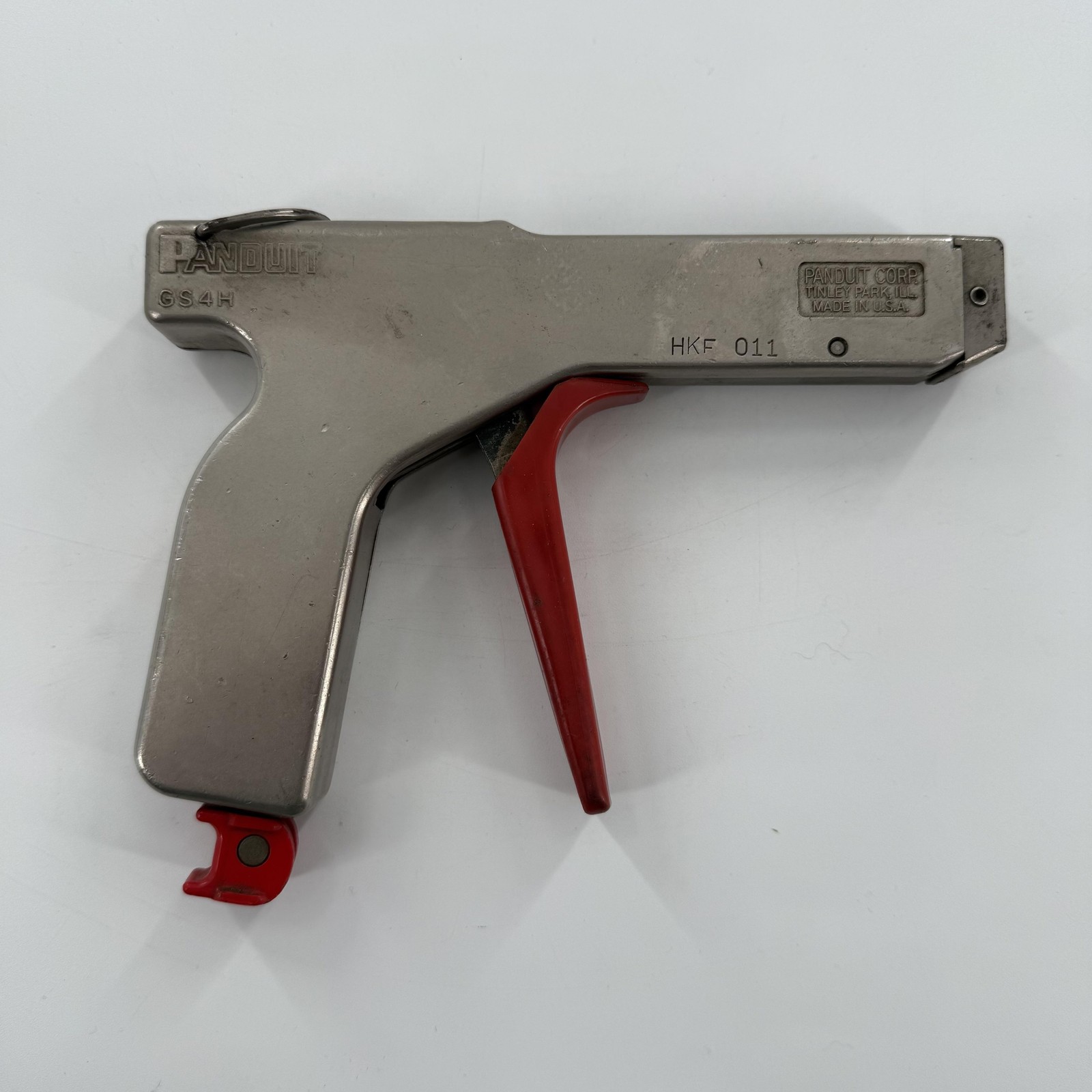 Panduit GS4H Cable Tie Hand Installation Tool Tension Gun Silver Red Made USA
