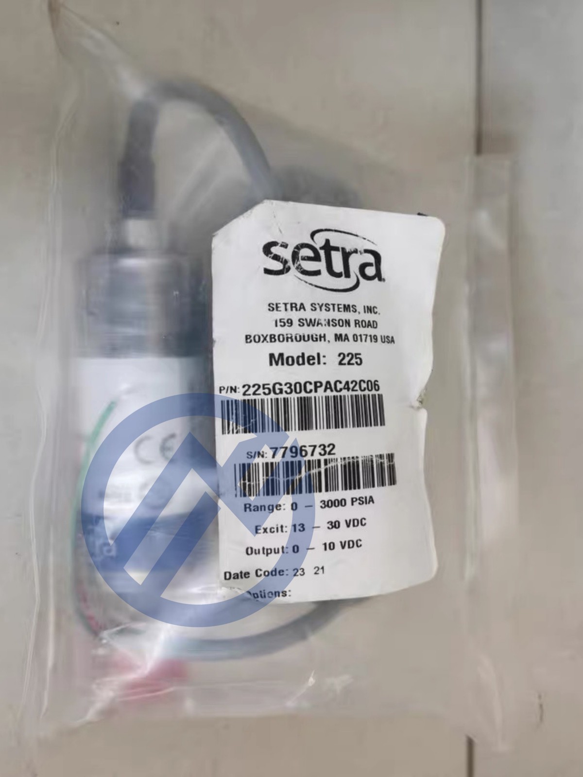 Brand new Setra 225G30CPAC42C06 0-3000PSI 1/4VCR Pressure sensor