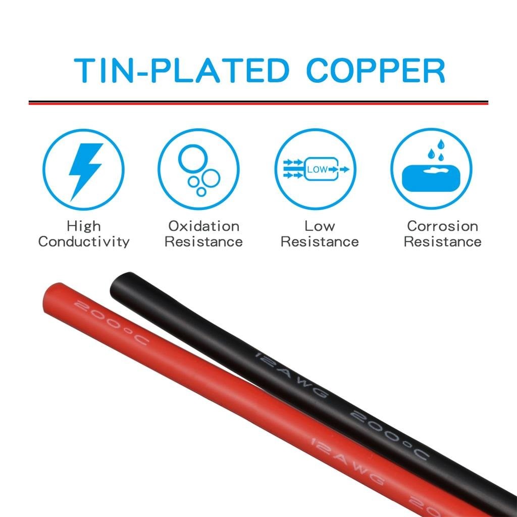 Bntechgo 12 Gauge Silicone Wire Spool Red And Black Each 25Ft Flexible