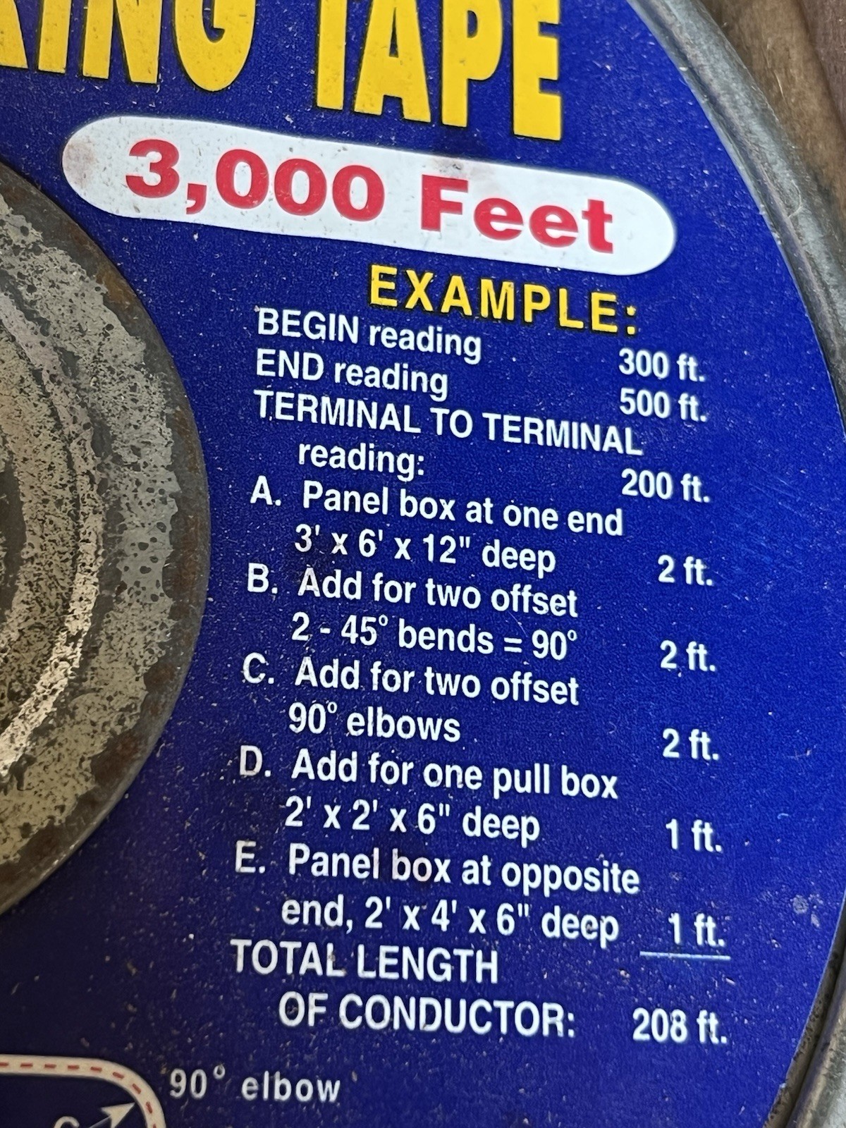 Electrical Conduit Measuring Pull Tape 3000 ft – 130lb Strength USA Nos