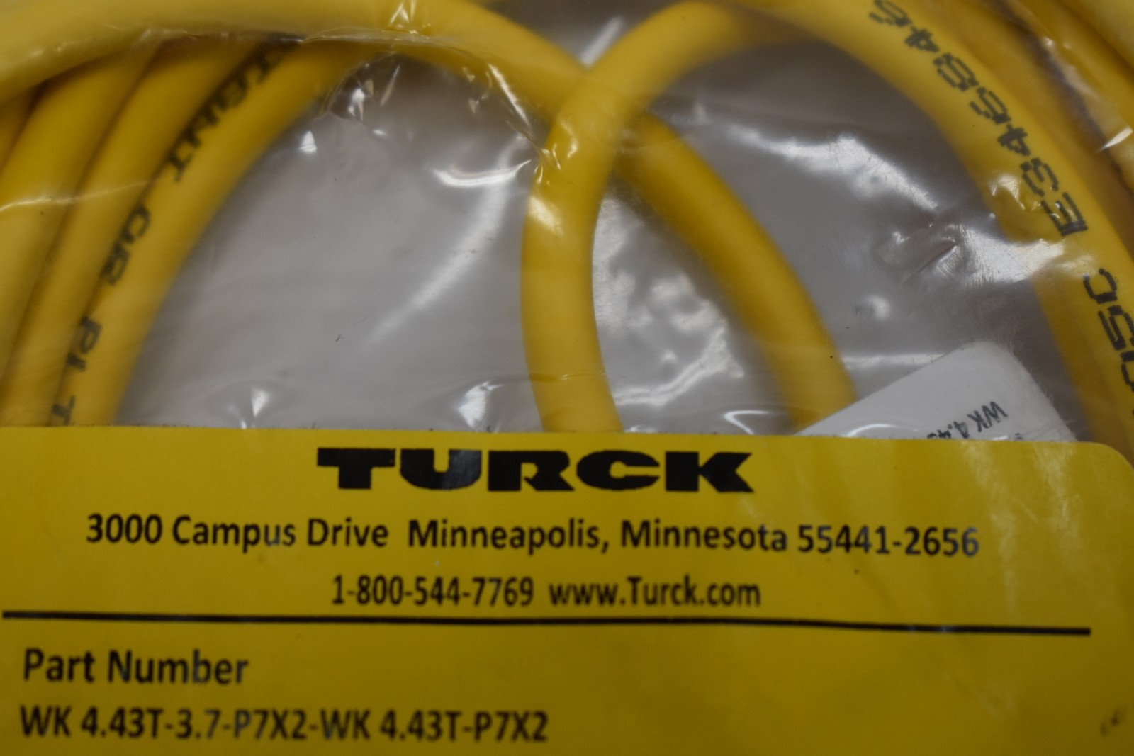 Turck Sunlight Resistant or PLTC 105C WK 4.43T-3.7-P7X2-WK 4.43-P7X2 U-94967
