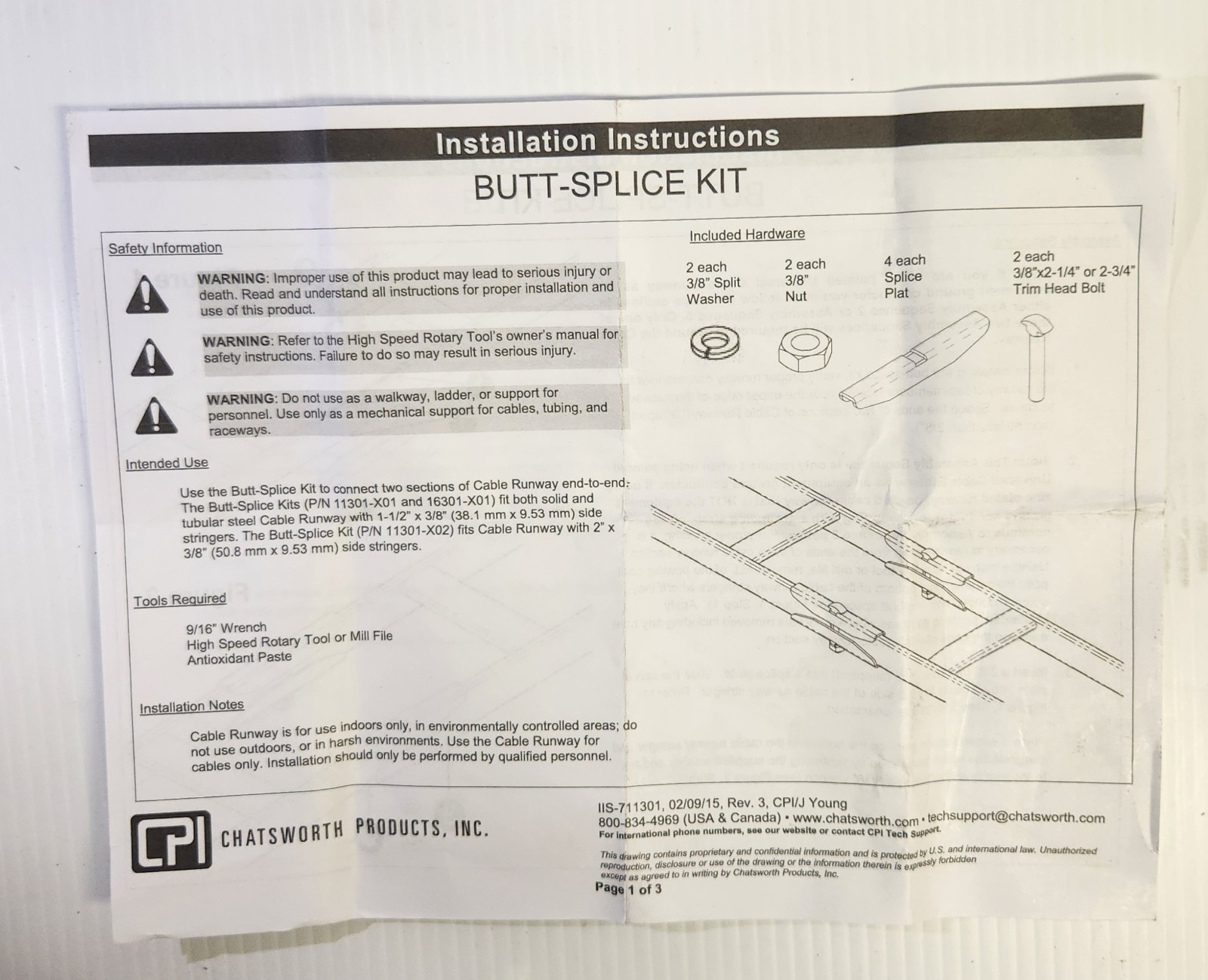 BUTT SPLICE KIT, 1-1/2″ IN STRINGER,GC-11301-001 ( ONLY SALE BOX OF 6 BAG )