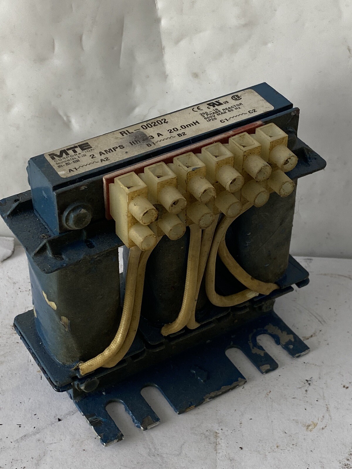 MTE RL-00202 Line Reactor 2A 20.0mH 3 Phase 600Vmax