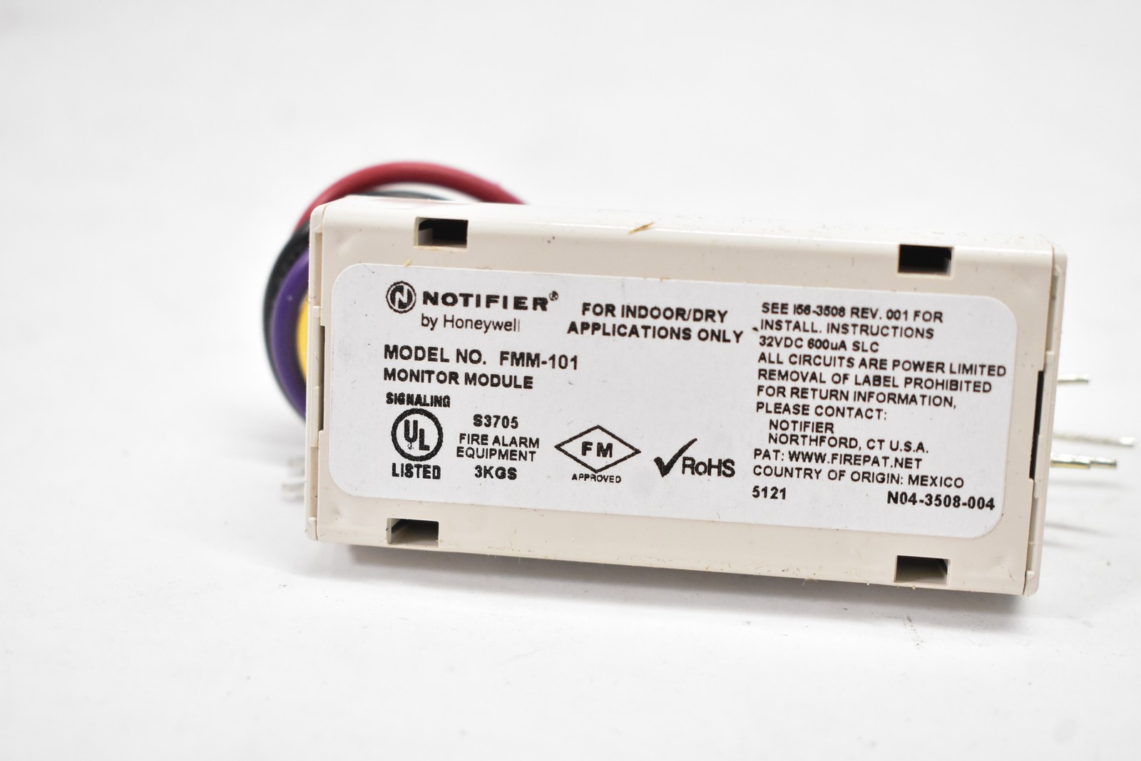 NOTIFIER By Honeywell FMM-101 Monitor Module Fire Alarm Indoor/Dry White