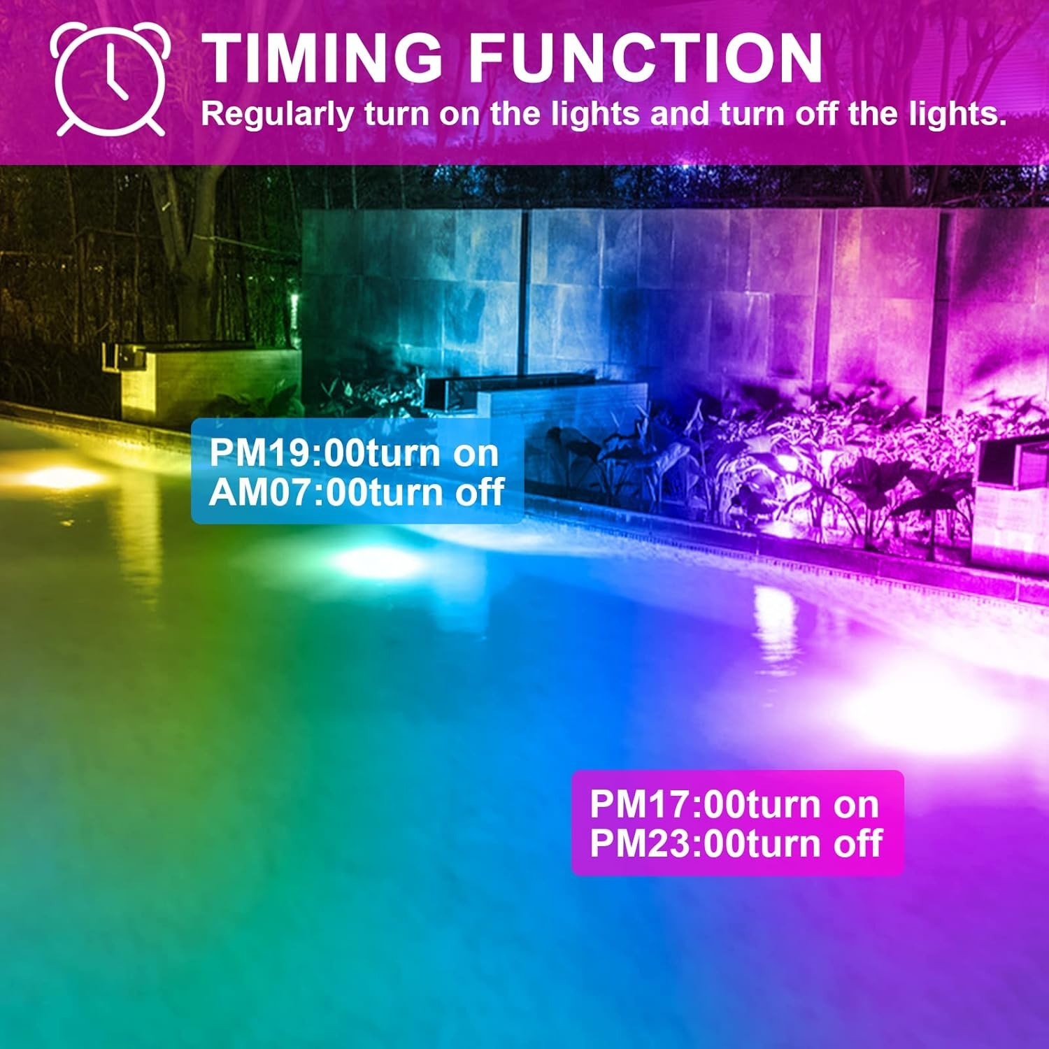 Iluminación de paisaje exterior con cambio de color equivalente a 500 W, NEW US
