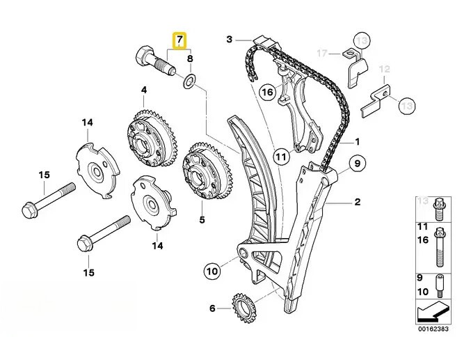 Timing Chain Tensioner for E81 E88 E90 F10 F20 F22 F30 F32 120i 528i X1 X3