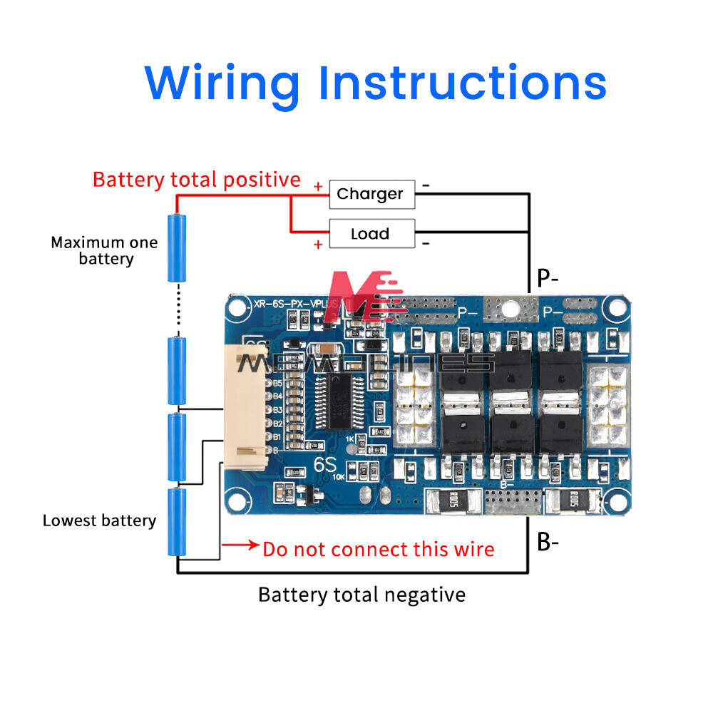 Li-ion Battery 6S Balanced Charge Board Equalizer With Temperature Protection