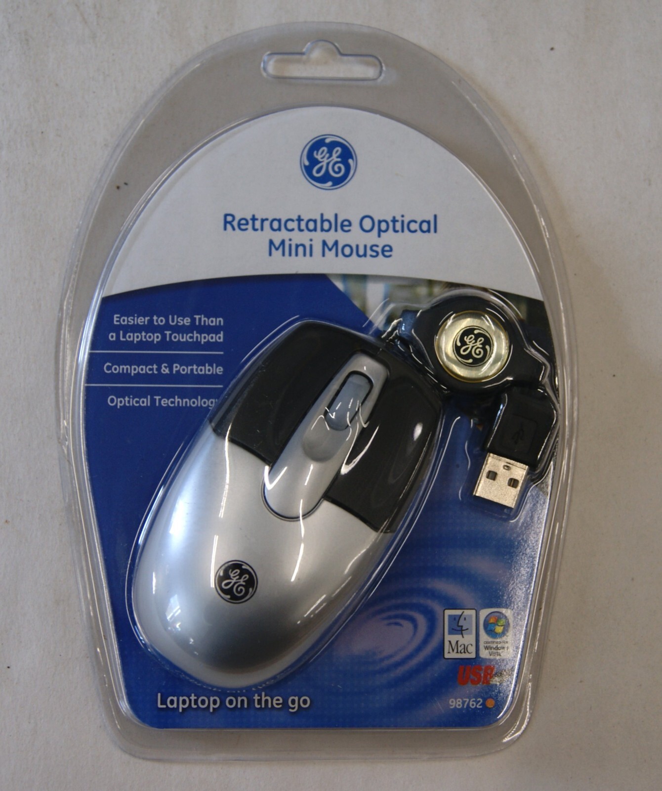 Retractable Optical Mini Mouse New Sealed General Electric (GE) 98762 NEW SH6396