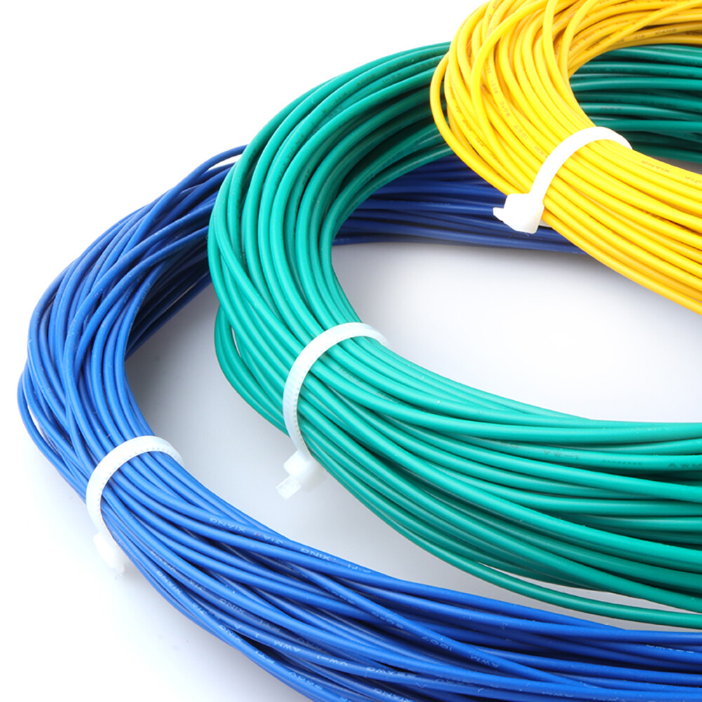 UL1007 16 AWG-30 AWG 12 Colors Flexible Electronic Wire Stranded Cable 300 Volt