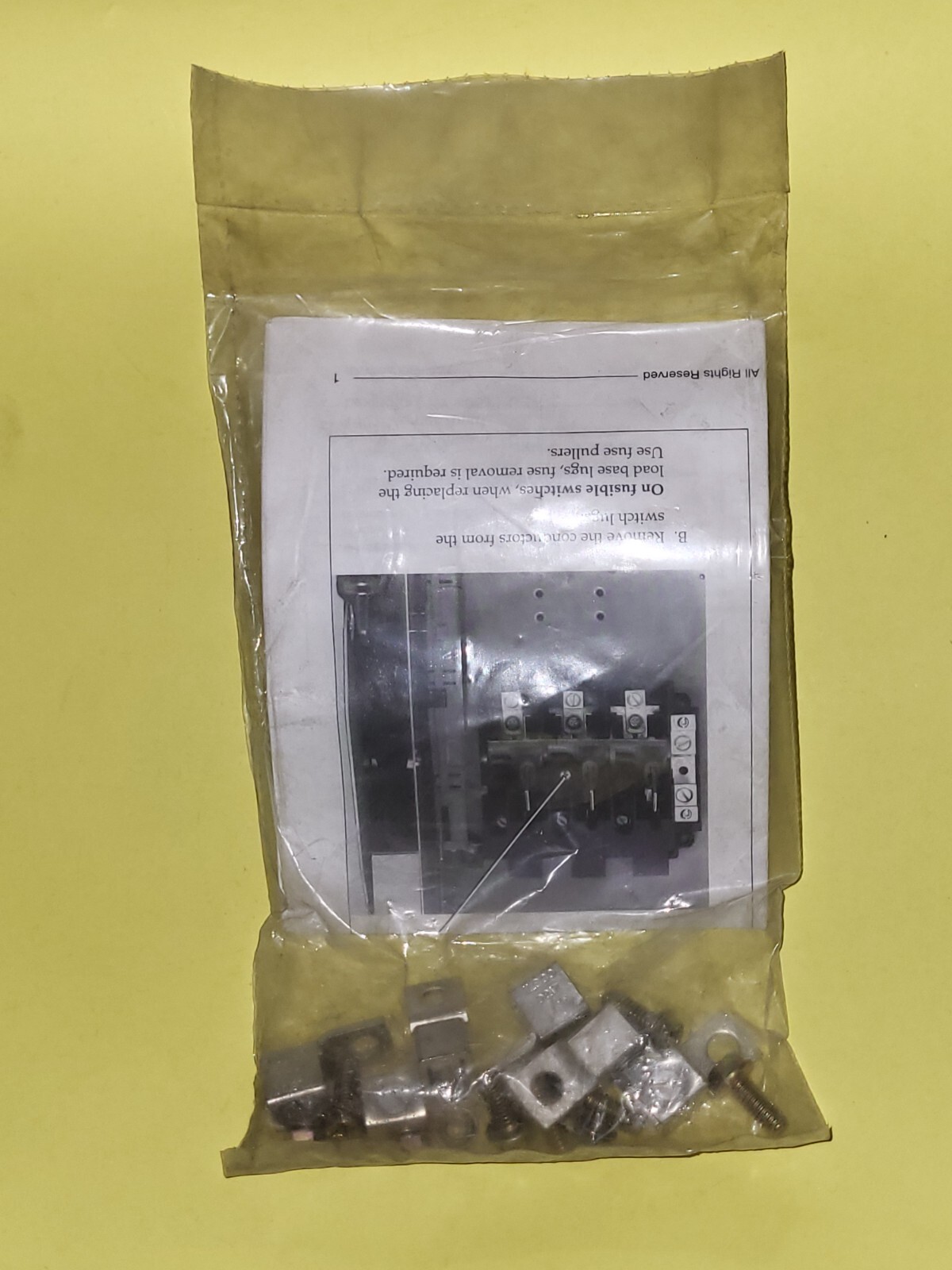 SQUARE D CL0306F Lug kit 30A to 60A NEW OLD STOCK (Safety switch series F )