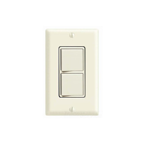 LEVITON 5641-A, Almond 15-Amp, 120/277V 3 Way AC Combination Switch, 1 pc