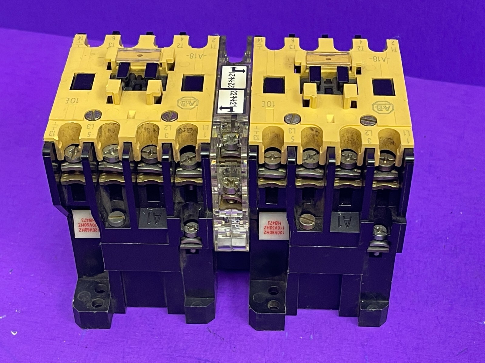 Allen Bradley 100-A18ND3 Ser C Lot of 2 W/ 199-MCA1 Interlock