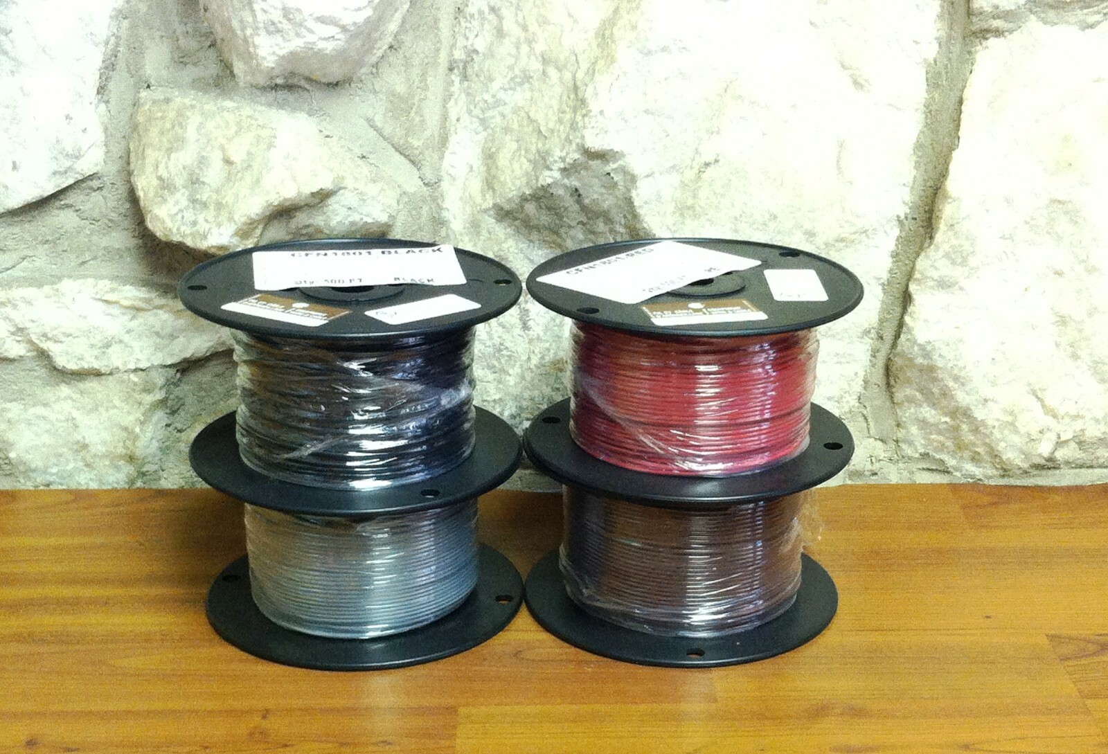 500 FT TFN/TEWN WIRE. 18 AWG SOLID BC 600 VOLT. MADE IN USA. 8 COLORS AVAIL.
