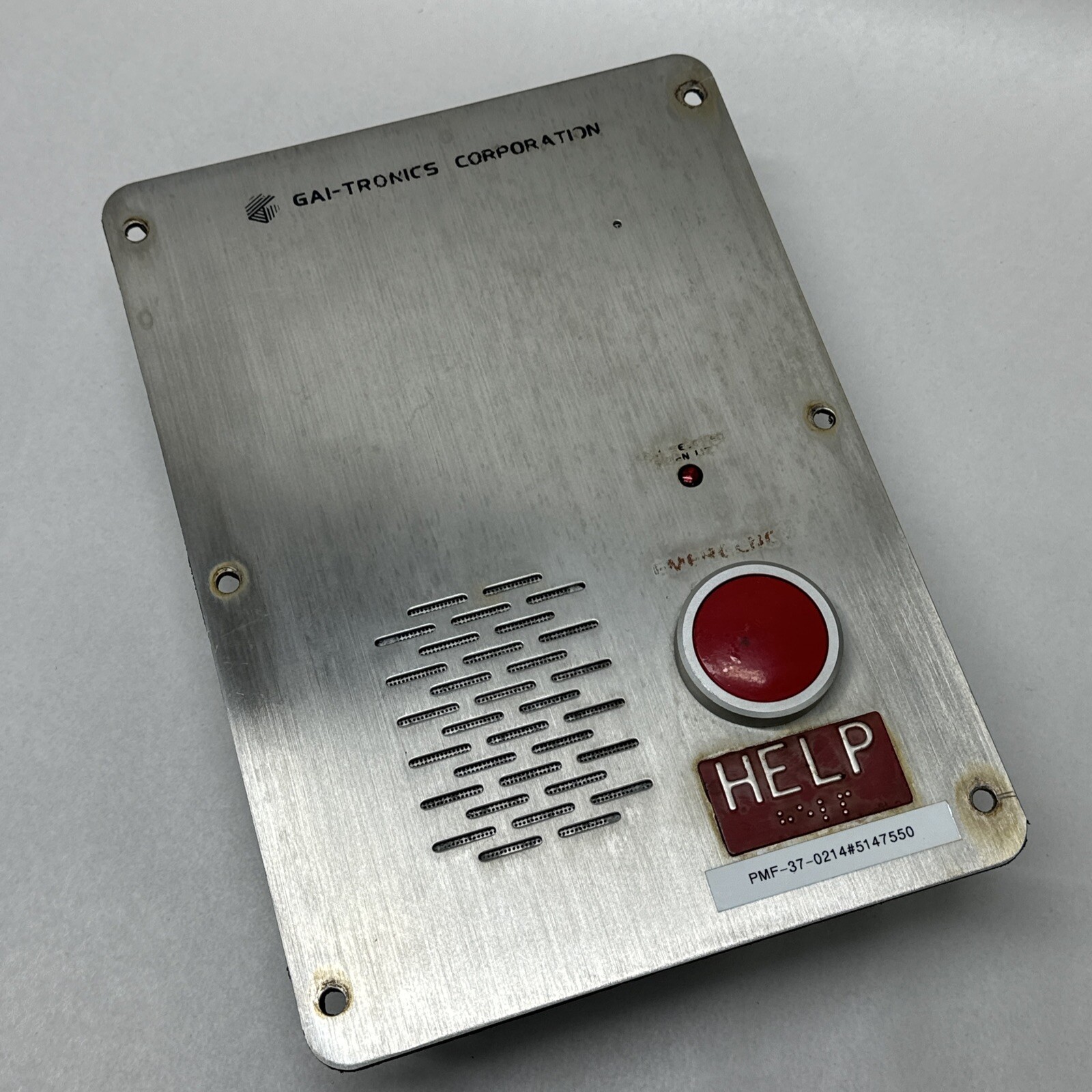 Hubbell GAI-Tronics 297-003CB6 Emergency Call Button Front Panel Control Two Way