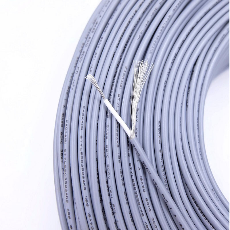 Black Grey PVC Single Core Shielded Wire Signal Audio Cable Soft 10AWG – 28AWG