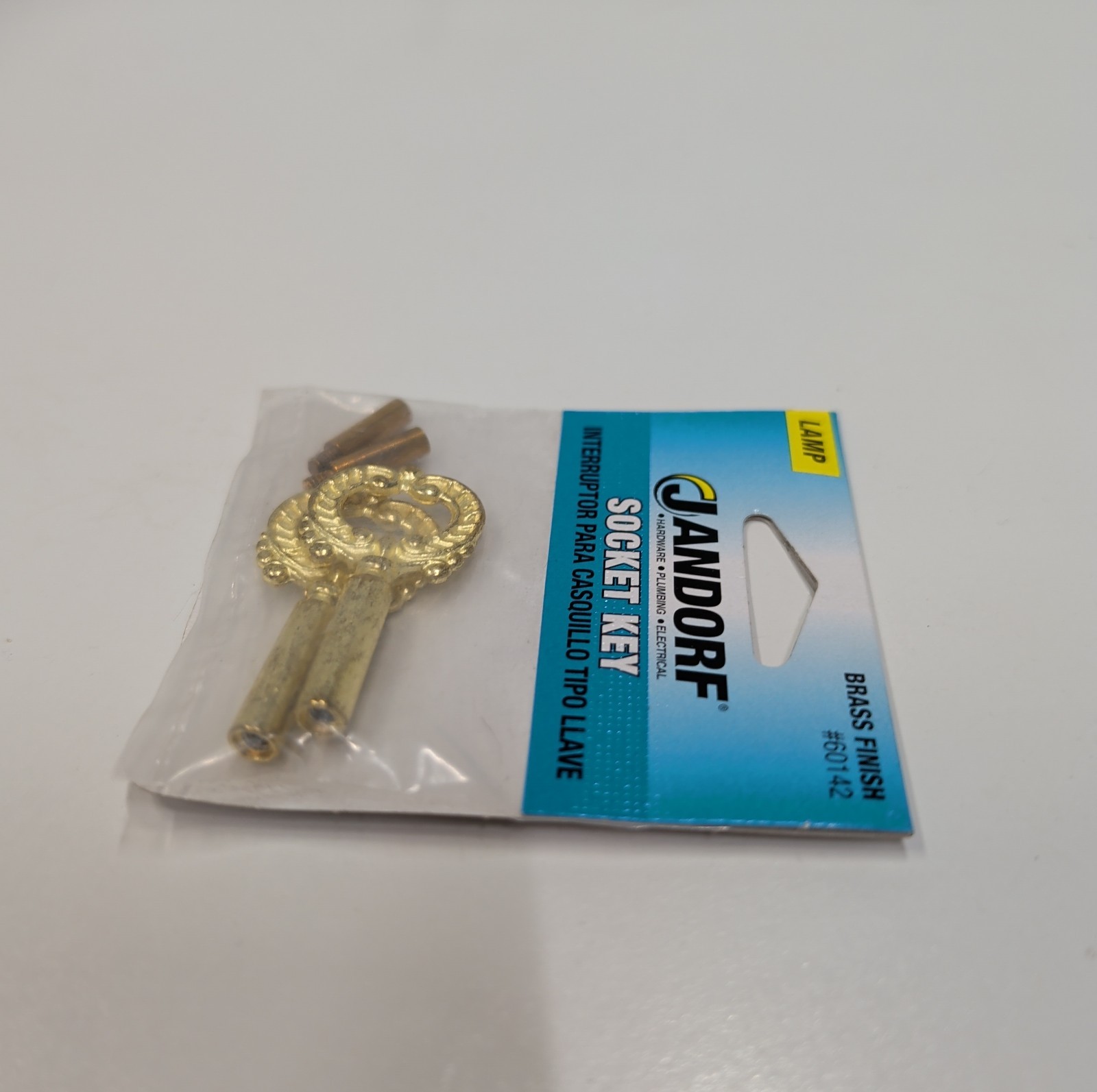 Jandorf 60142 Lamp Socket Keys Brass 1/2″ Extension 2 Pack New