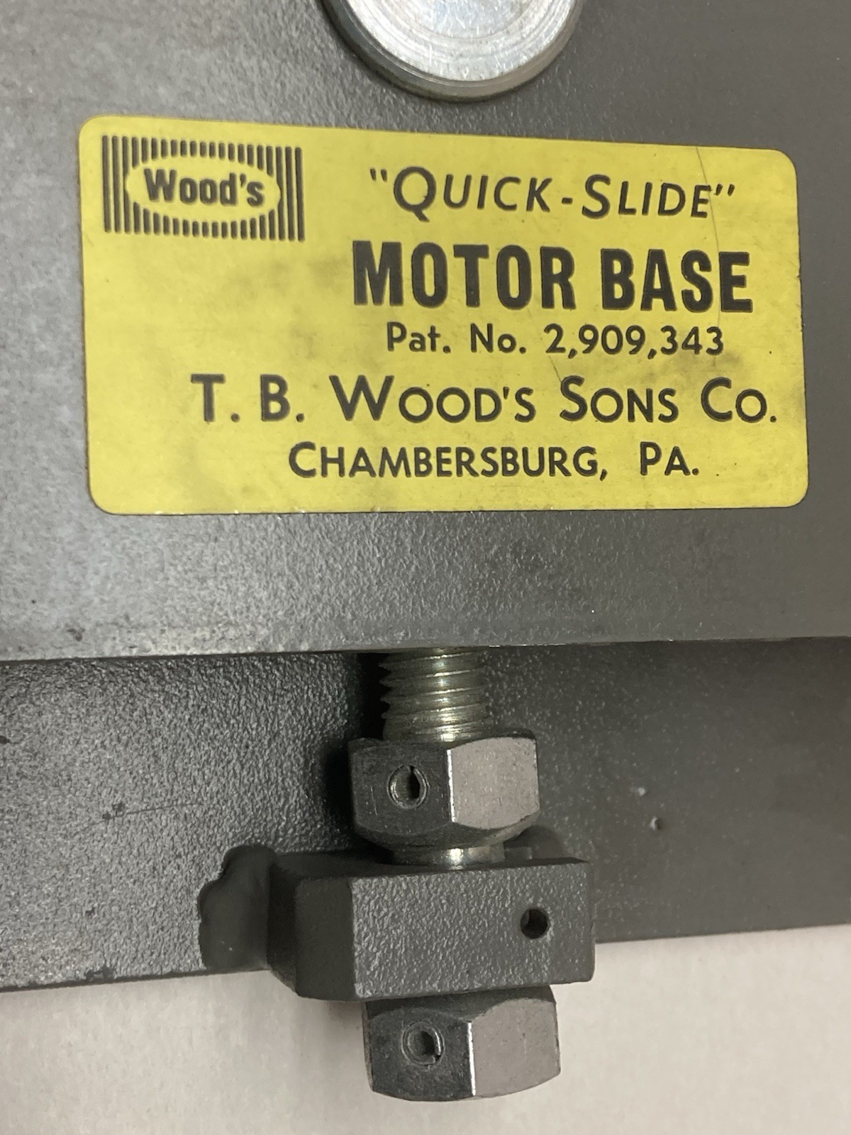 TB Woods,2909343,”Quick Slide” Motor Base