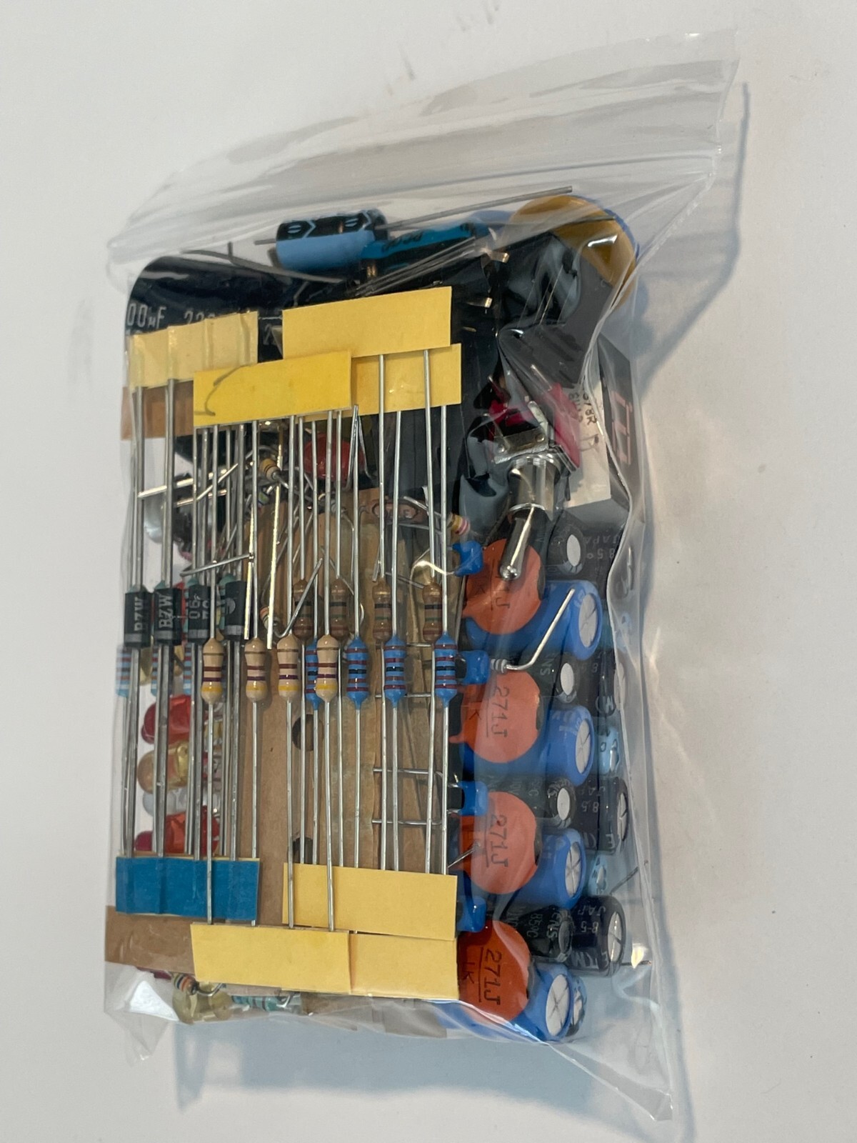 Electronic Component Parts LOT Bag Resistors Caps Switch LED Mixed All NEW SALE!