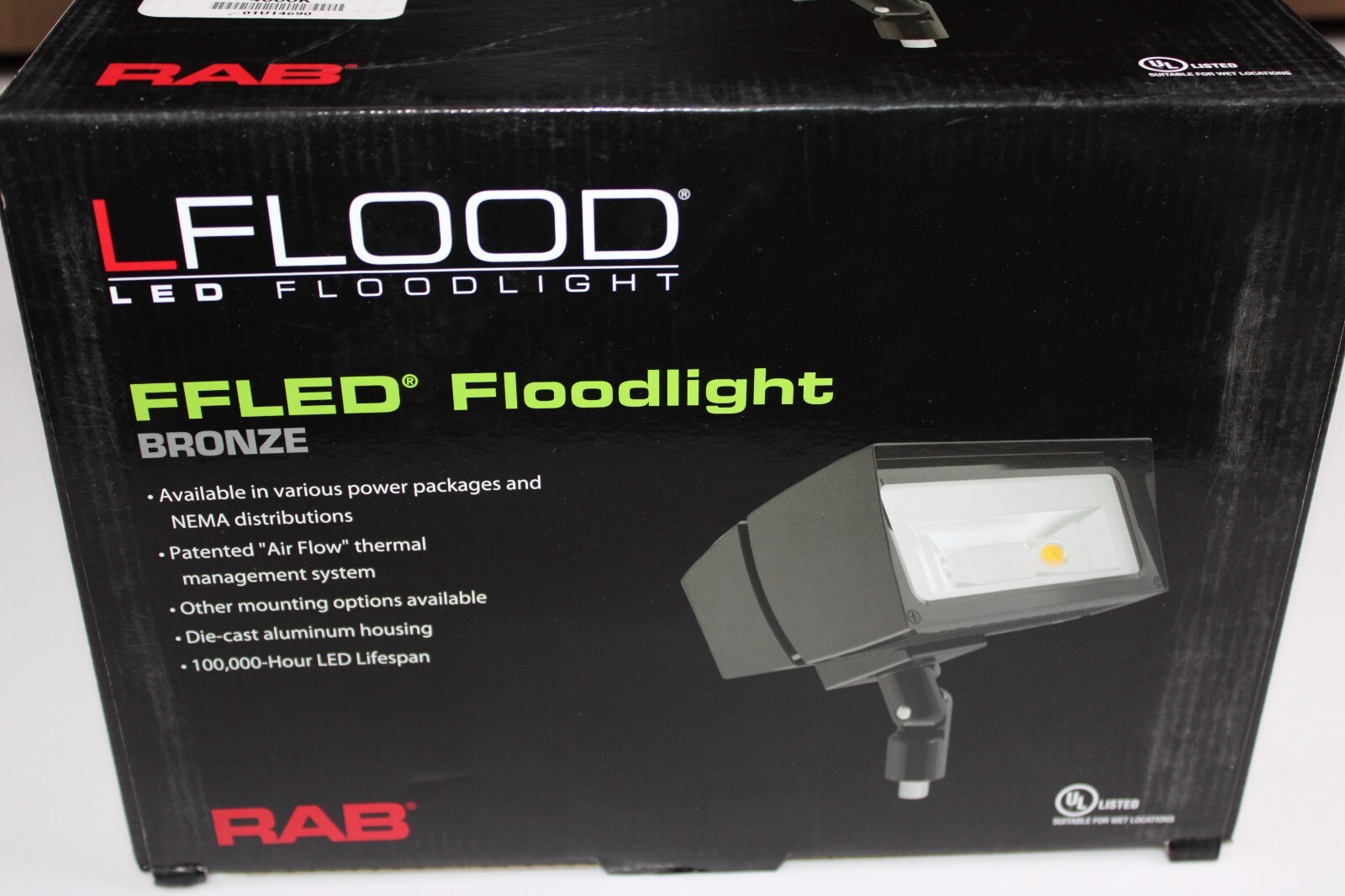 NEW RAB LIGHTING FFLED26NB44/PCU FFLED Floodlight 4000k Broze commercial