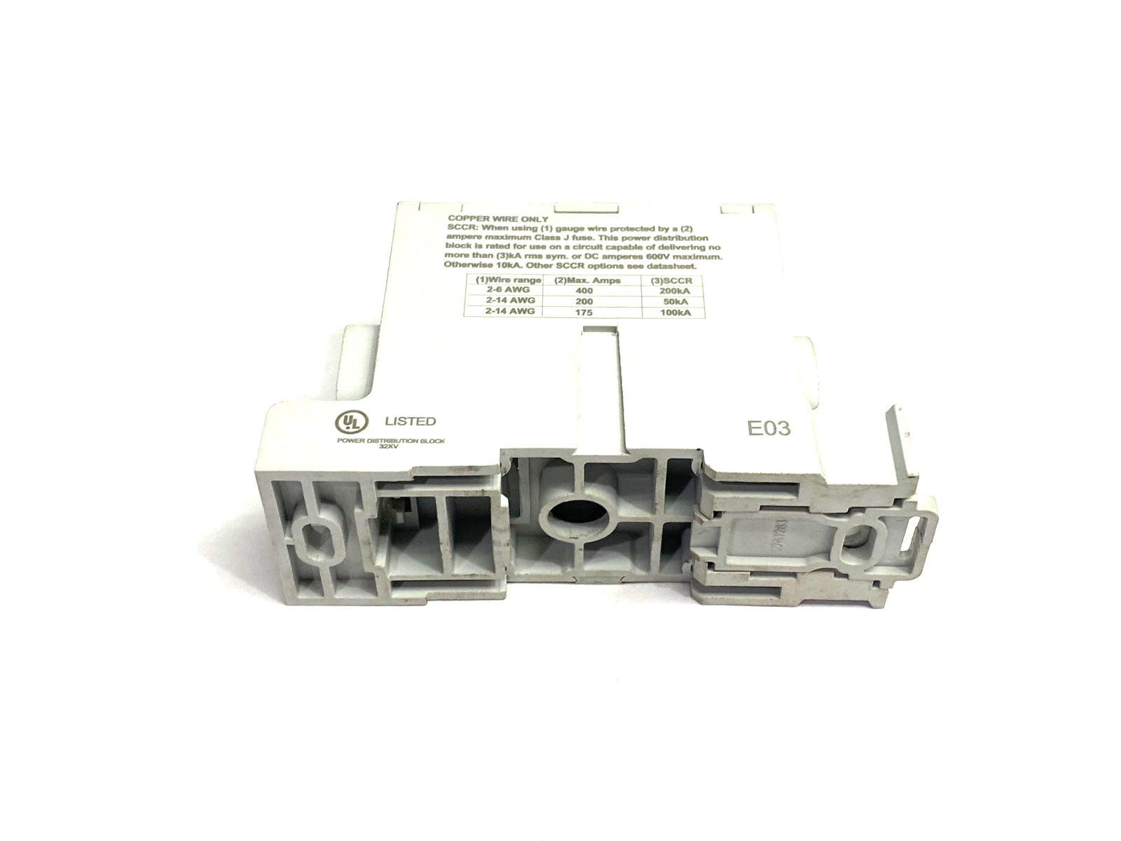 Cooper Bussmann PDBFS330 Power Distribution Block 600V 380A NO TOP TERMINAL LUG
