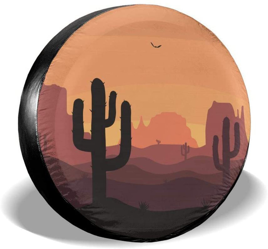 Universal Car Tire Cover Desert Sunset Cactus Tire Wheel Spare Cover 15 inch