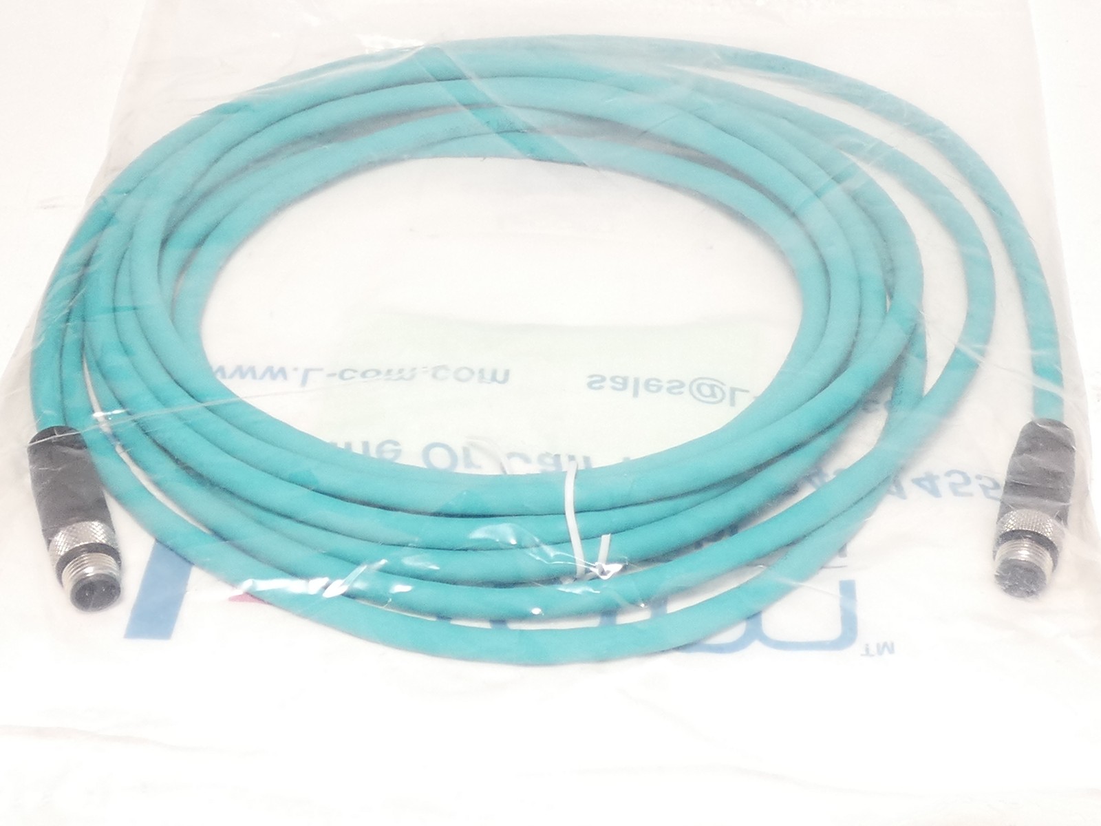 L-Com TRG501-T4T-5M Cat5e M12 Ethernet Patch Cable 5M – NEW Surplus!