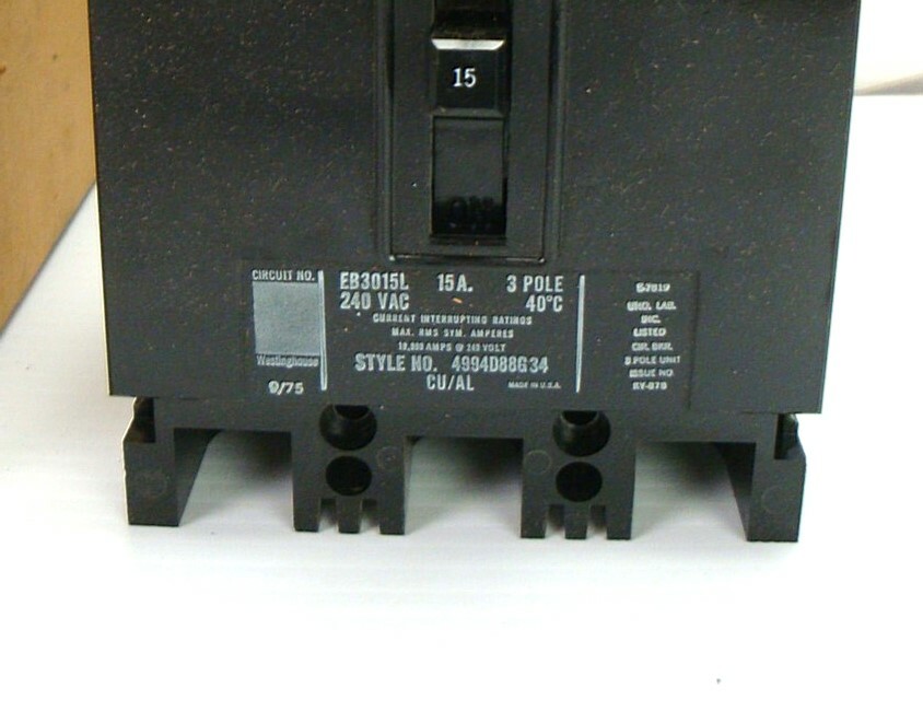 GE General Electric EB3015L AB DEION 3 Pole, 15 Amp, 240VAC EB3015L (NEW in BOX)