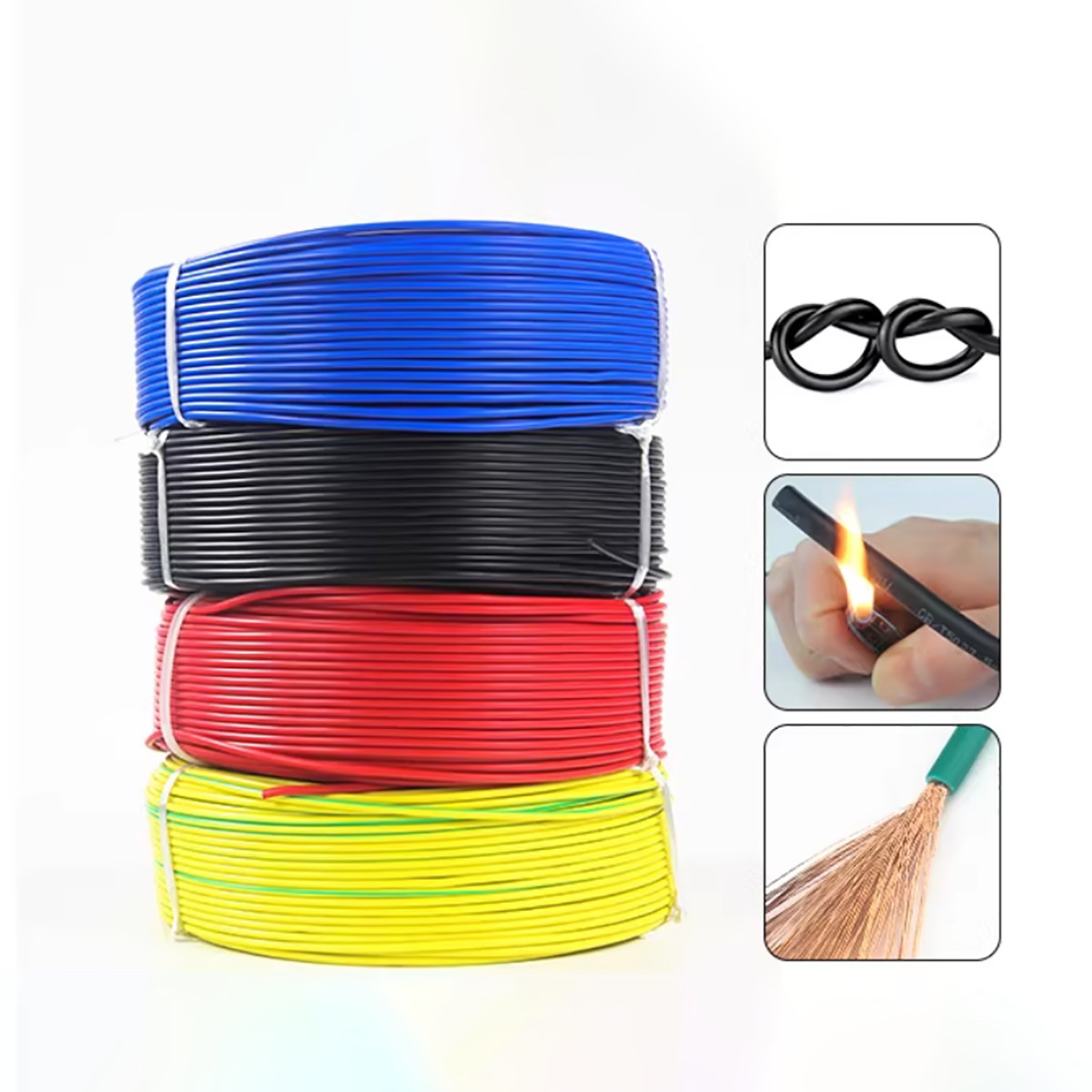 Electrical Cable Wire 0.3/0.5/0.75/1/1.5/2.5mm² RV Cable Single Core Multistrand