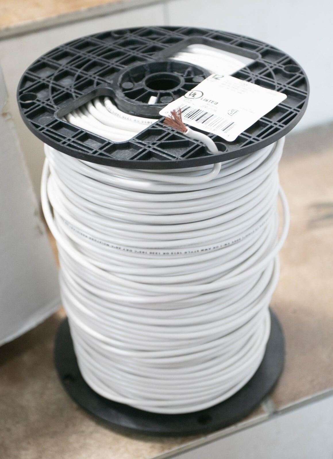 White TEW MTW 12awg 65/30 600v PVC Wire 500 Ft