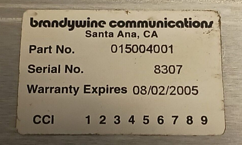 Brandywine Communications QFS-102 Frequency Standard Amplifier 015004001