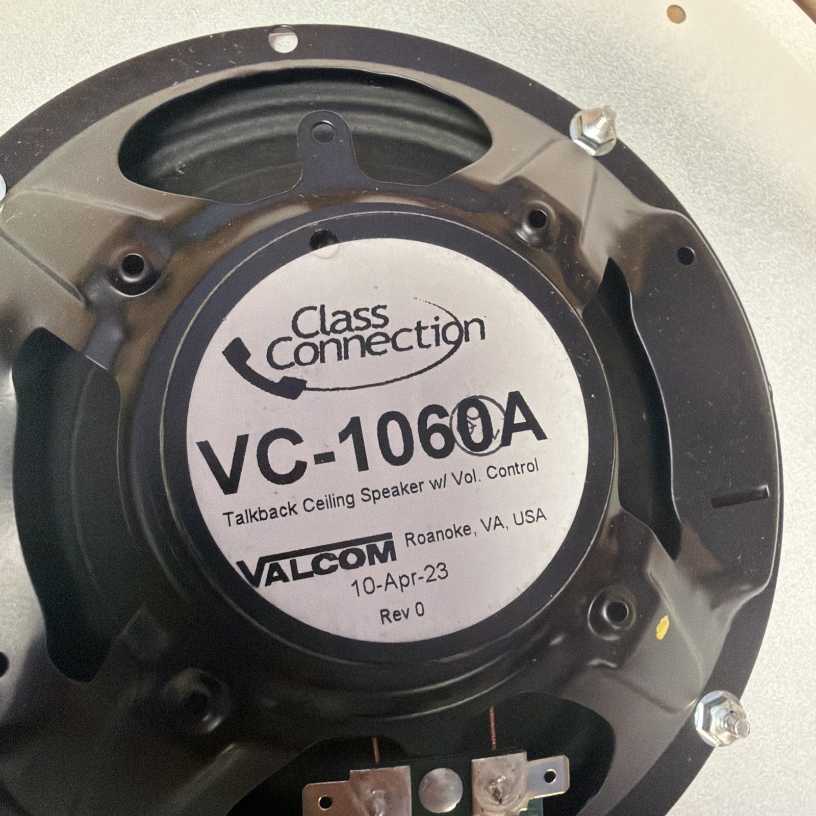 VALCOM 8in Talkback Ceiling Speaker w Vol Con VC-1060A UPC 799111008189