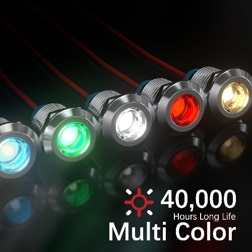 5PCS LED Indicator Light 12mm 1/2 Waterproof IP65 Metal I Size: 12MM-110V-240V