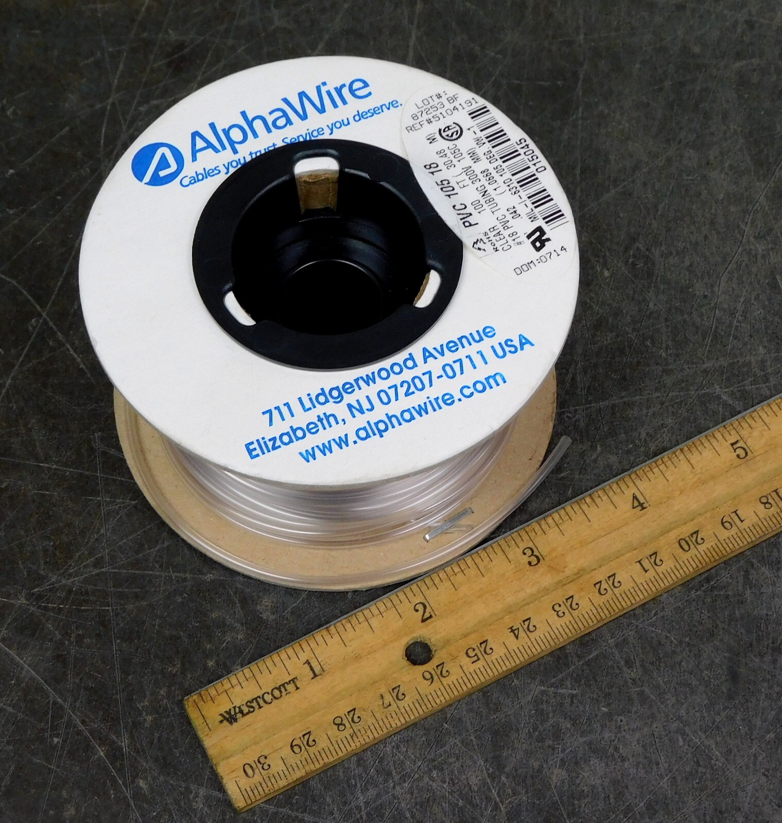 Alpha Wire – PVC-105-18 PVC Clear Tubing 100 ft 300 V 105 C