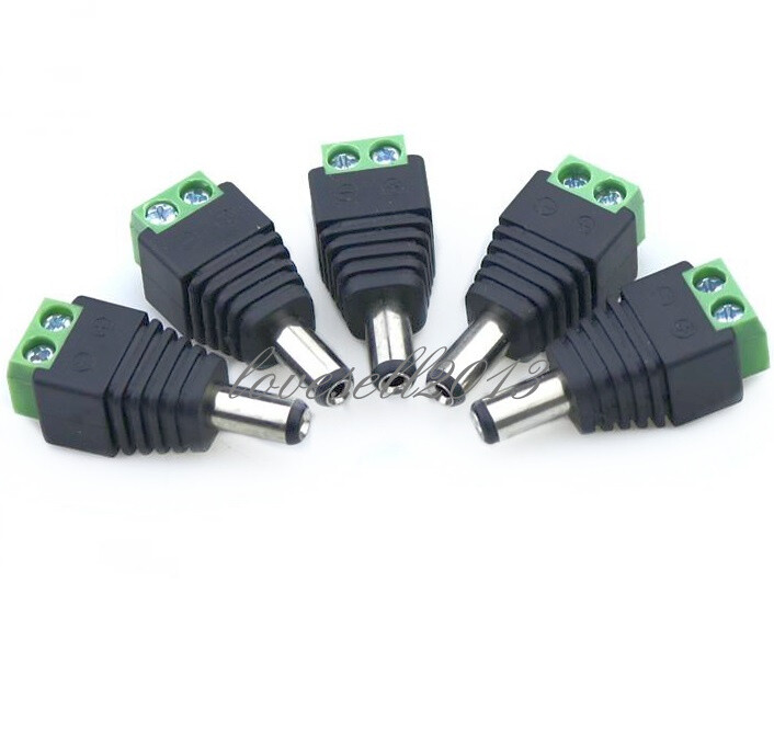 5Pairs Male Female 2.1×5.5mm DC Power Plug Jack Adapter Connector for CCTV