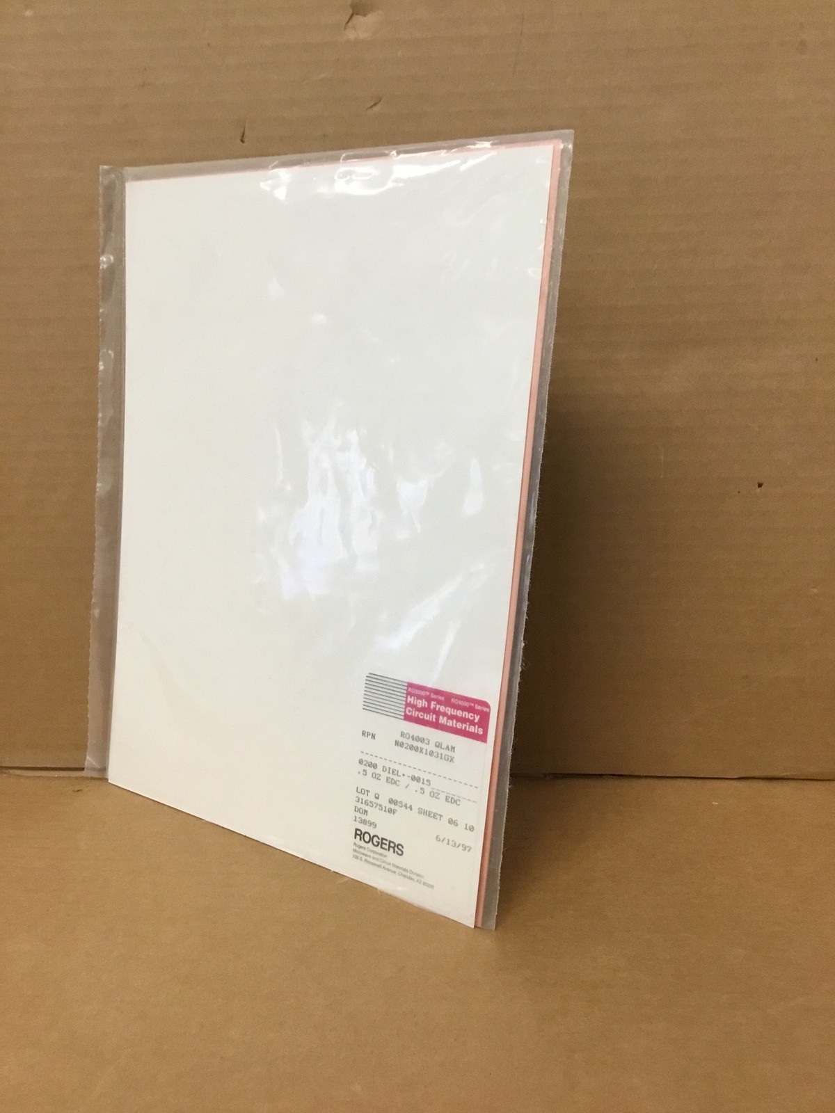 Lot of 2 NEW Rogers QLAM High Frequency Circuit Material Sheets 12×9″ RF PCB